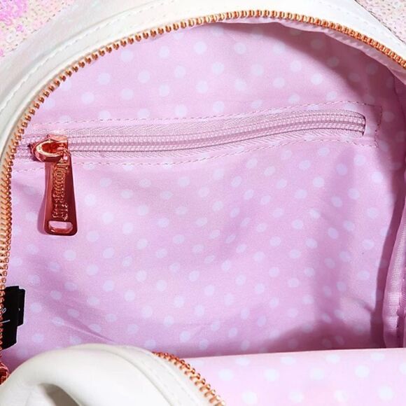 NEW Minnie Mouse Iridescent Sequin White Loungefly Mini Backpack NWT - Picture 6 of 6